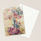Antique French Gobelins Floral Textile Print Stationery Card Gallery Image 2