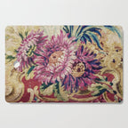Antique French Gobelins Floral Textile Print Cutting Board Gallery Image 1