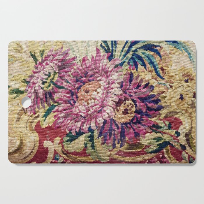 Antique French Gobelins Floral Textile Print Cutting Board Gallery Image 1