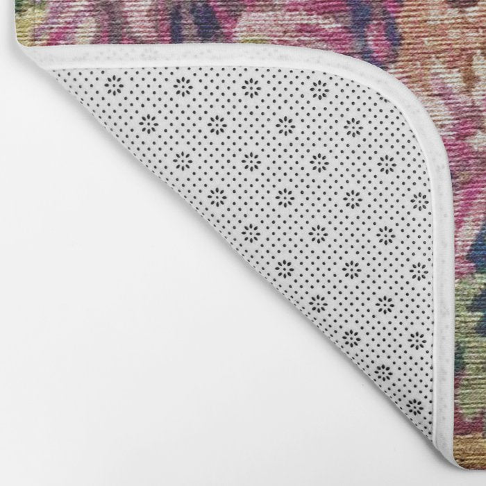 Antique French Gobelins Floral Textile Print Bath Mat Gallery Image 2