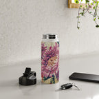 Antique French Gobelins Floral Textile Print Water Bottle Gallery Image 4