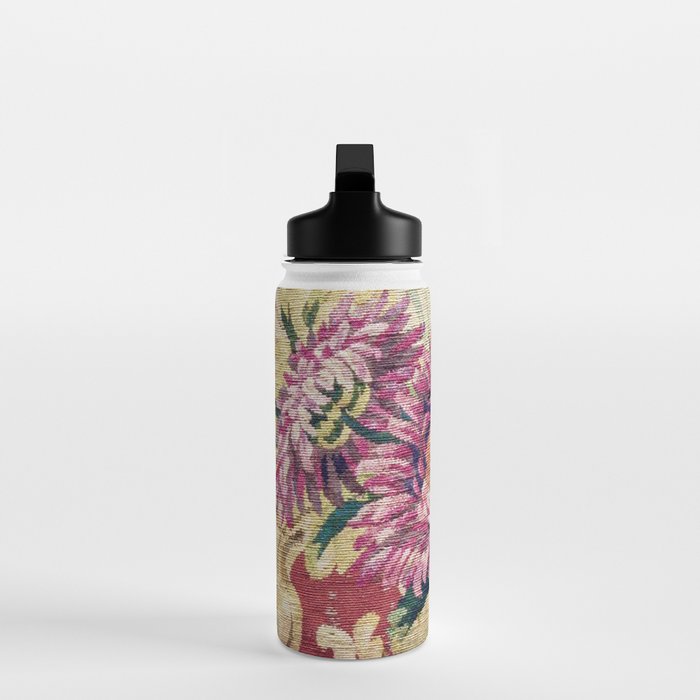 Antique French Gobelins Floral Textile Print Water Bottle Gallery Image 3