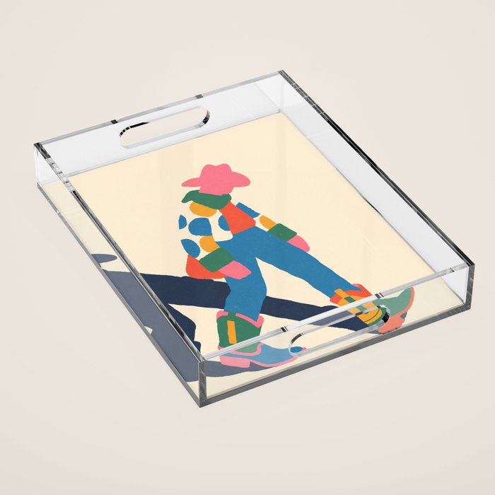 Color Block Cowboy Stroll Acrylic Tray Gallery Image 1