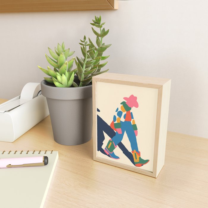 Color Block Cowboy Stroll Mini Art Print Gallery Image 2