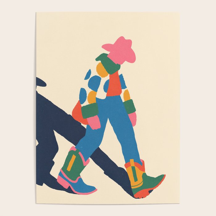 Color Block Cowboy Stroll Poster Gallery Image 1