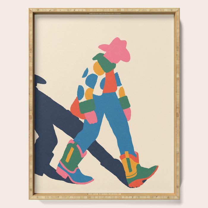 Color Block Cowboy Stroll Serving Tray Gallery Image 1