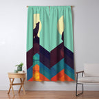 Howling Wild Wolf Window Curtain Gallery Image 5