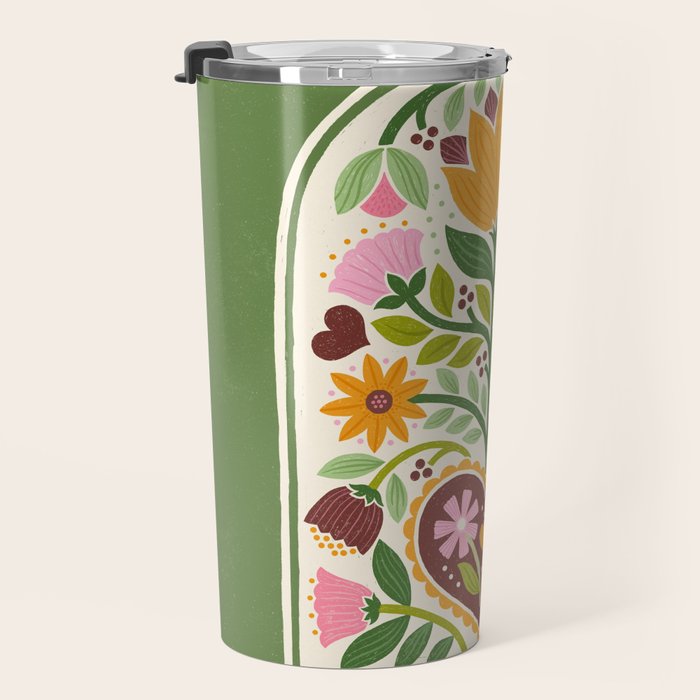 Let your Love Bloom Floral Folk Art Travel Mug Gallery Image 3