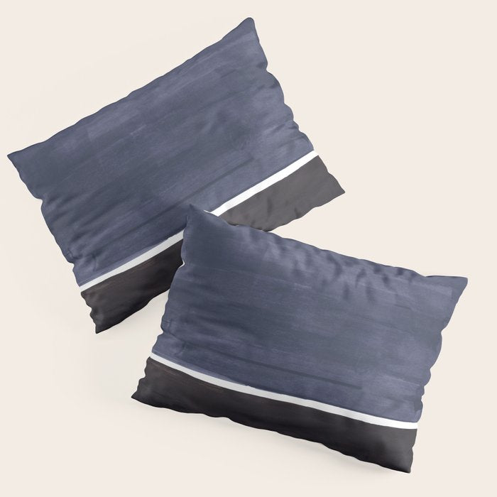 Navy Black Rothko Fun Colorful Mid Century Modern Abstract Painting Shapes Pattern Pillow Sham Gallery Image 1