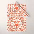 Folkart doves and deer occult pattern  Wrapping Paper Gallery Image 1