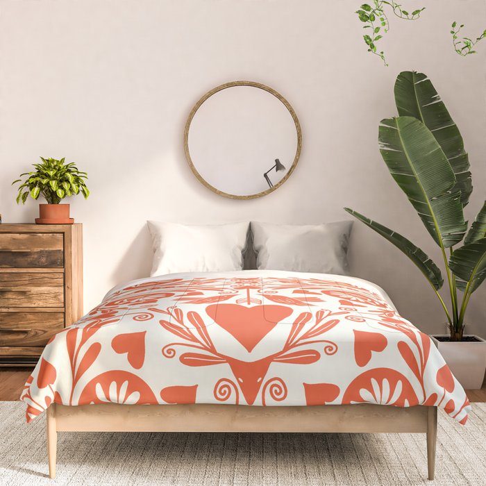 Folkart doves and deer occult pattern  Comforter Gallery Image 3