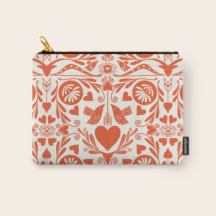 Folkart doves and deer occult pattern  Carry All Pouch Gallery Image 1