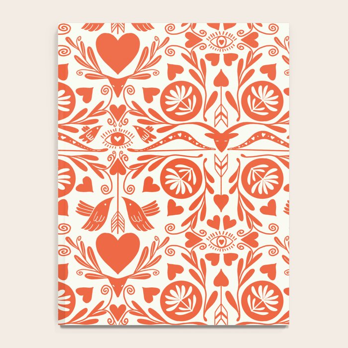 Folkart doves and deer occult pattern  Notebook Gallery Image 4