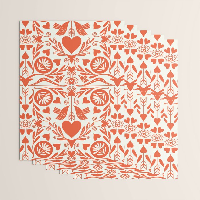 Folkart doves and deer occult pattern  Wrapping Paper Gallery Image 3