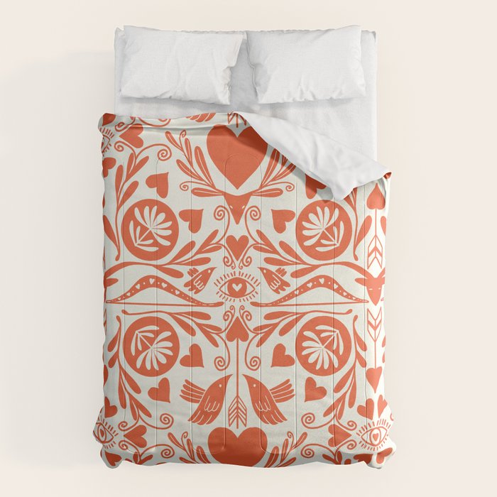 Folkart doves and deer occult pattern  Comforter Gallery Image 6