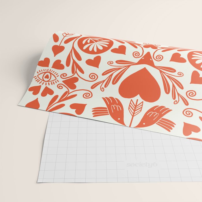 Folkart doves and deer occult pattern  Wrapping Paper Gallery Image 2