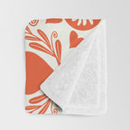 Folkart doves and deer occult pattern  Throw Blanket Gallery Image 3