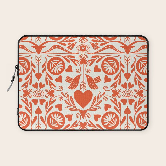 Folkart doves and deer occult pattern  Laptop Sleeve Gallery Image 1