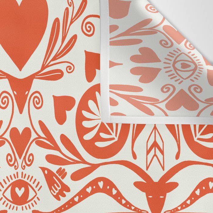 Folkart doves and deer occult pattern  Wall Tapestry Gallery Image 3