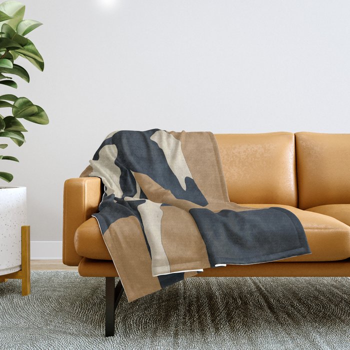 Abstract Minimal Horse 6 Throw Blanket Gallery Image 1