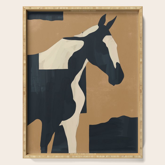 Abstract Minimal Horse 6 Serving Tray Gallery Image 1