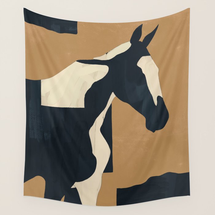 Abstract Minimal Horse 6 Wall Tapestry Gallery Image 1