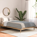 Gray Color Block Black Lines Minimal Artwork Comforter Gallery Image 2