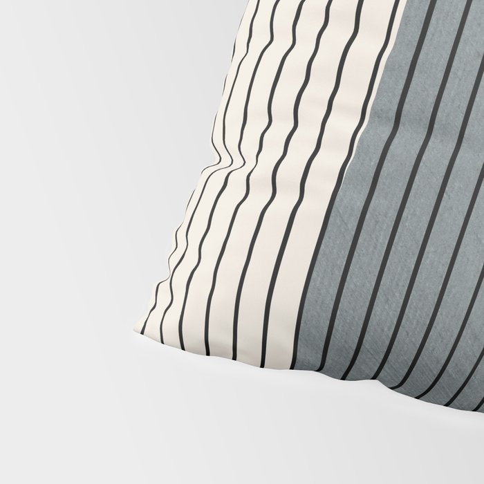 Gray Color Block Black Lines Minimal Artwork Pillow Sham Gallery Image 4