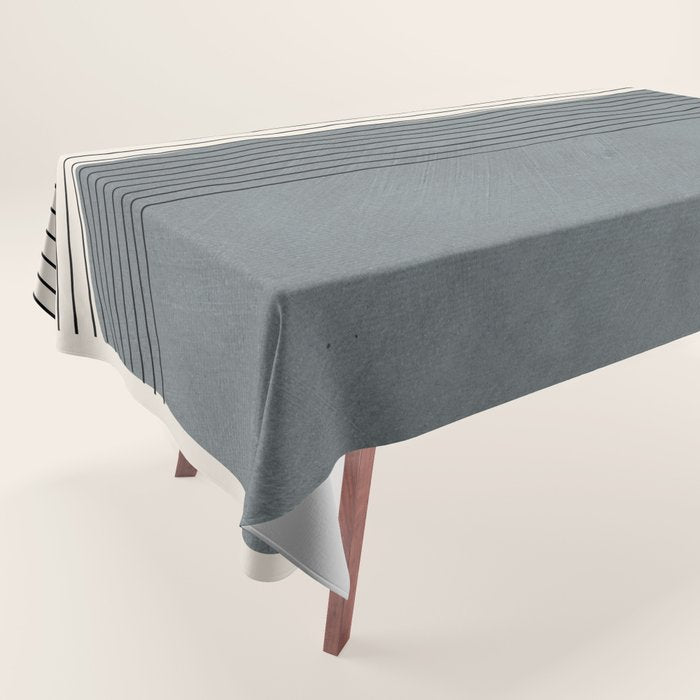 Gray Color Block Black Lines Minimal Artwork Tablecloth Gallery Image 1
