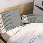 Gray Color Block Black Lines Minimal Artwork Pillow Sham Gallery Image 2