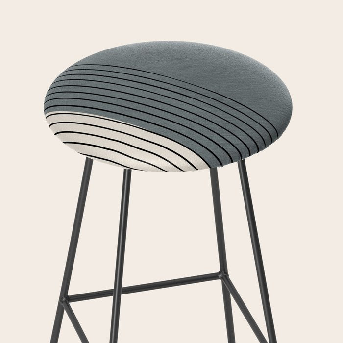 Gray Color Block Black Lines Minimal Artwork Stool Gallery Image 2