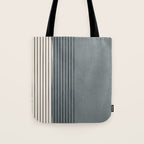 Gray Color Block Black Lines Minimal Artwork Tote Bag Gallery Image 1