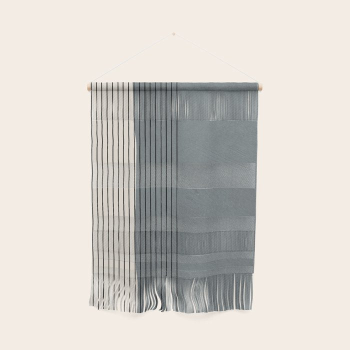 Gray Color Block Black Lines Minimal Artwork Wall Hanging Gallery Image 1