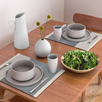 Gray Color Block Black Lines Minimal Artwork Placemat Gallery Image 2