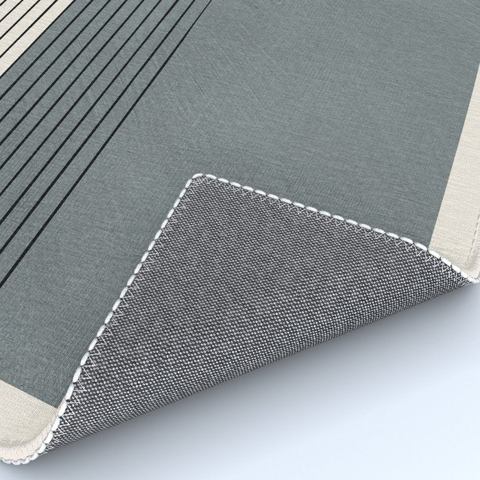 Gray Color Block Black Lines Minimal Artwork Rug Gallery Image 4