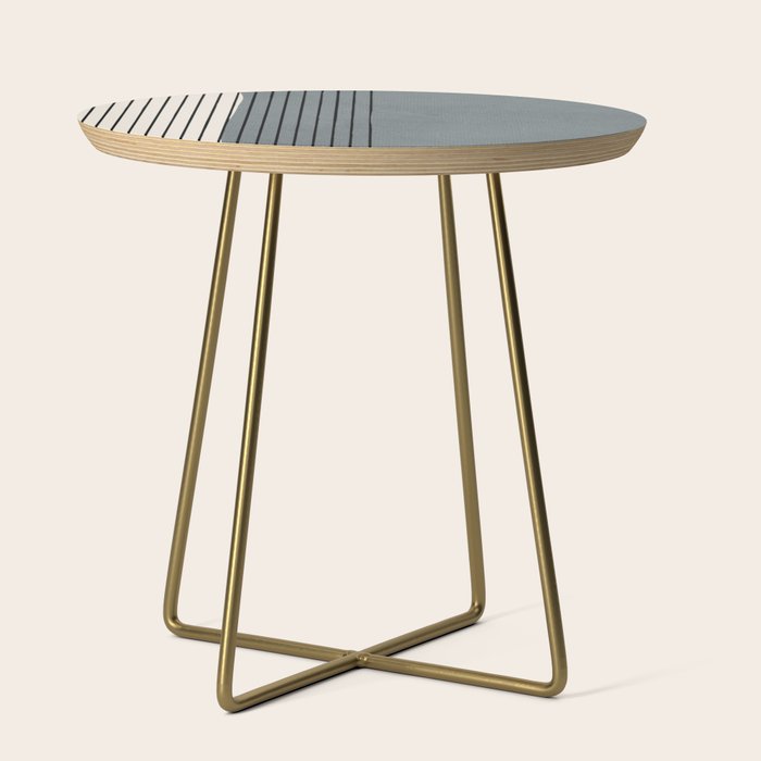 Gray Color Block Black Lines Minimal Artwork Side Table Gallery Image 1