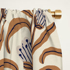 Bellflower Pattern / Brown, Ivory & Grey Window Curtain Gallery Image 2