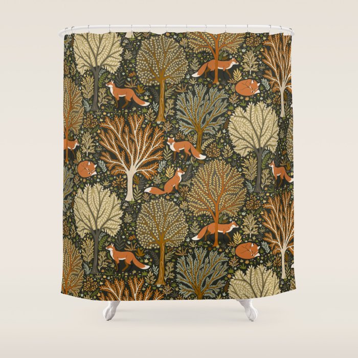 Woodland Fox Shower Curtain Gallery Image 1