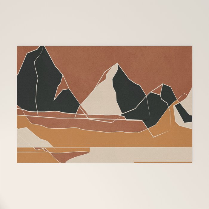 Minimal Abstract Art Landscape 03 Welcome Mat Gallery Image 1