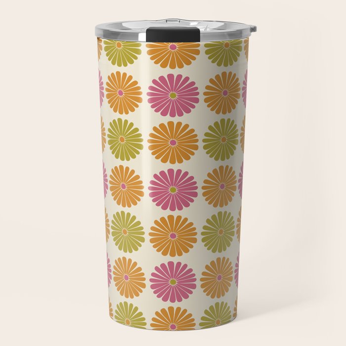 Retro Summer Daisies VIII Travel Mug Gallery Image 1