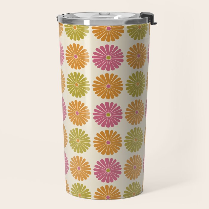Retro Summer Daisies VIII Travel Mug Gallery Image 2