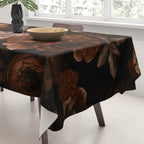 Victorian Grandeur Large Flowers Brown Tablecloth Gallery Image 3
