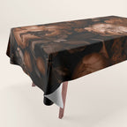 Victorian Grandeur Large Flowers Brown Tablecloth Gallery Image 1
