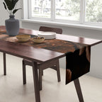 Victorian Grandeur Large Flowers Brown Table Runner Gallery Image 2