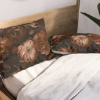 Victorian Grandeur Large Flowers Brown Pillow Sham Gallery Image 2