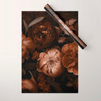Victorian Grandeur Large Flowers Brown Wrapping Paper Gallery Image 1