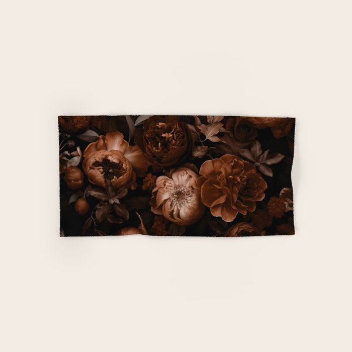 Victorian Grandeur Large Flowers Brown Bath Towel Gallery Image 1