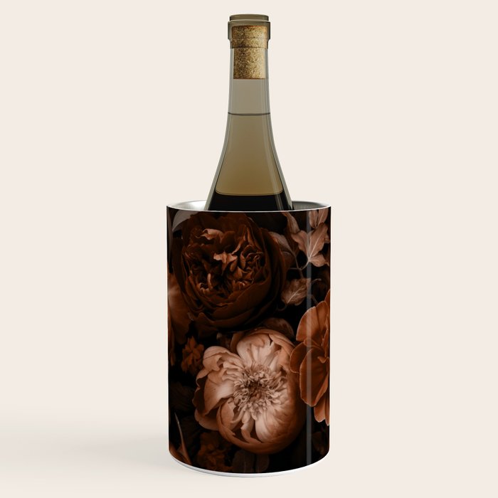 Victorian Grandeur Large Flowers Brown Wine Chiller Gallery Image 1