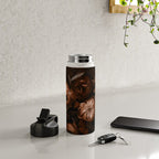 Victorian Grandeur Large Flowers Brown Water Bottle Gallery Image 4