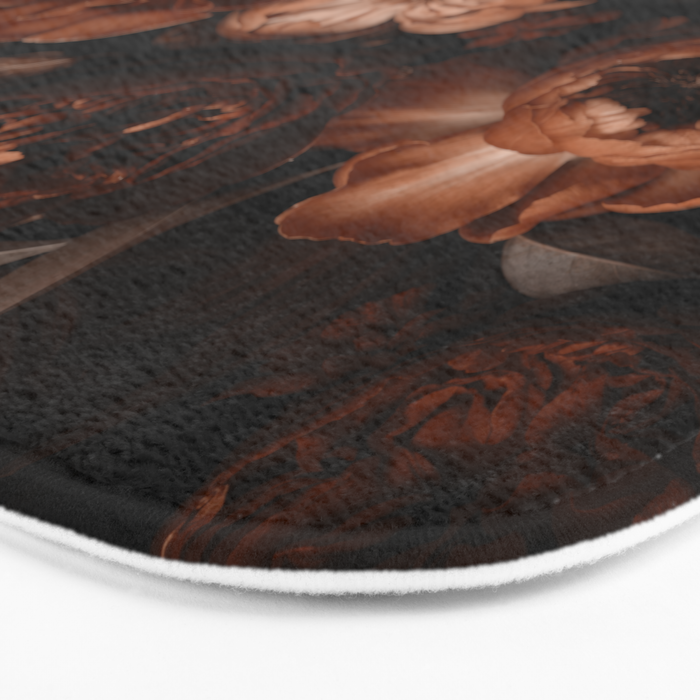 Victorian Grandeur Large Flowers Brown Bath Mat Gallery Image 3